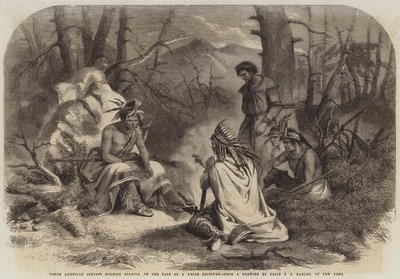 Noord-Amerikaanse Indianen houden Raad over het Lot van een Witte Gevangene door Felix Octavius Carr Darley